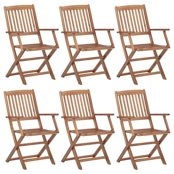 vidaXL - Klapstoelen - 6 - stuks - van - massief - acaciahout