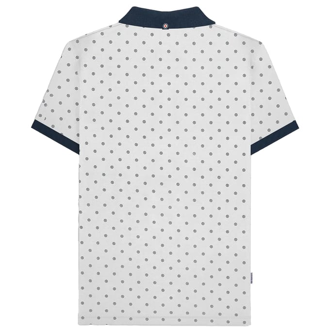 Lambretta Heren AW24 Target Polo Shirt (Wit/Marineblauw)