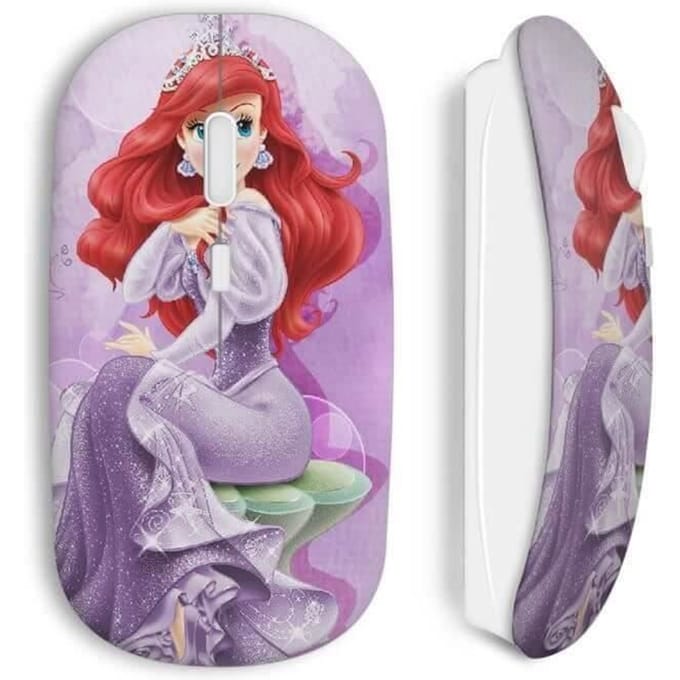 Souris Sans Fil - Disney - Ariel - Violet - USB - Compatible Mac et PC