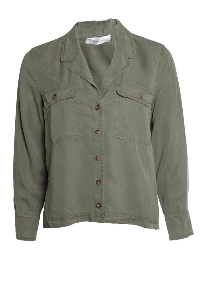 Anine Bing, Groene shirt met zakken