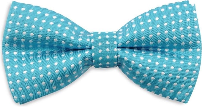 We Love Ties - Strikken - Kinderstrikje Stijn Stippel turquoise - turquoise / wit