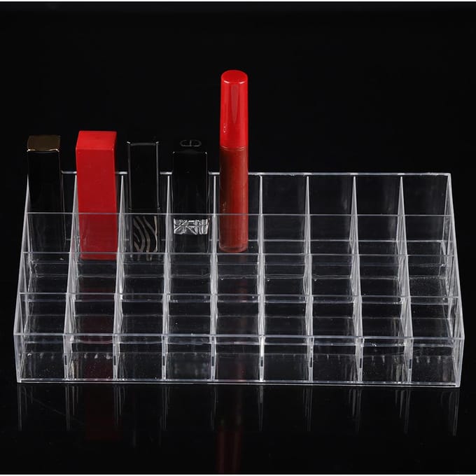 36 Vakjes Transparante Lippenstift Display Case Opbergdoos Nagellakkwast Organizer Cosmetische Display black
