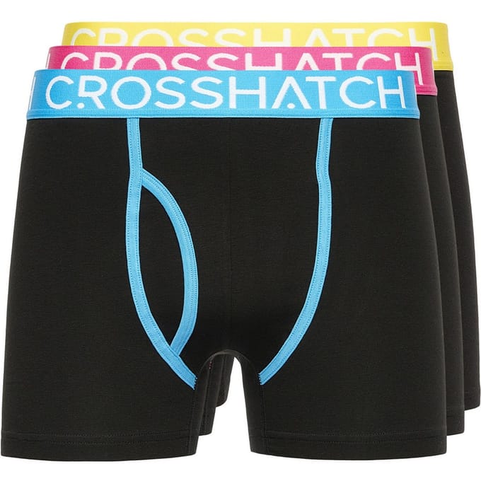 Crosshatch Heren Trioglow Boxershorts (Set van 3) (Zwart)
