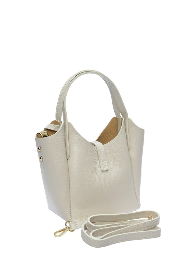Isabella Rhea Beige Rundleer Tas