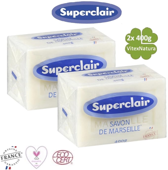 Superclair - Zeeptablet - Marseille Zeep - Glycerine - 400g x 2