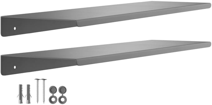 2 stuks Wandplank HOVER-V 450x130x30mm antraciet