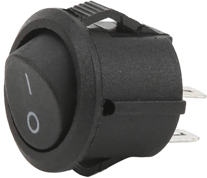 20 Stuks Rocker Switch On/Off Schakelaar - Klein Rond, 2 Pin, 2 Positie 250V