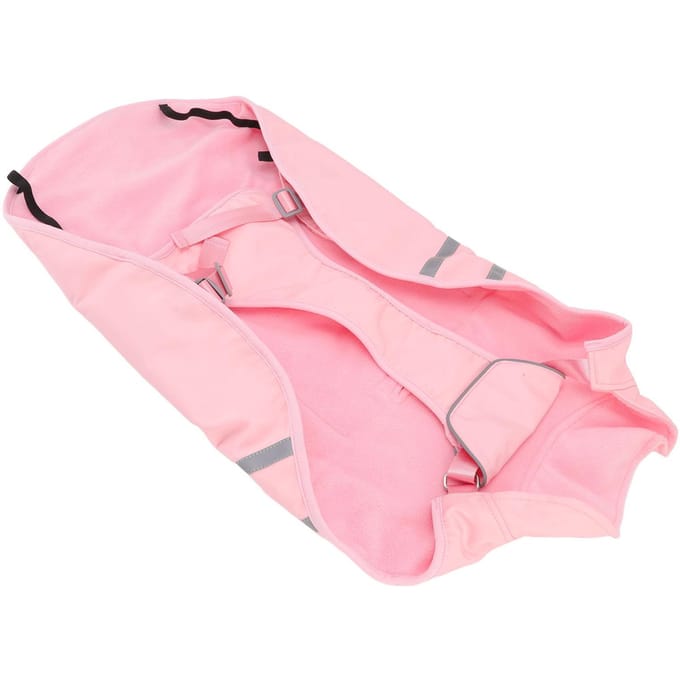 Imperméable pour chien Imperméable Coupe-vent Bande réfléchissante forte Conception d'ouverture dorsale Veste de pluie confortable pour chien M