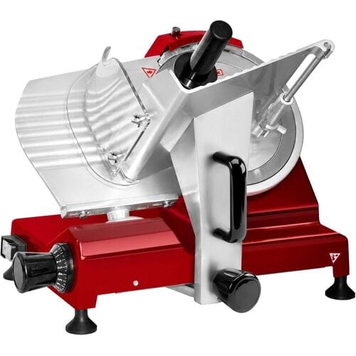 GGM Gastro Aufschnittmaschine mit Self-Lock-System - 150 Watt - Messer: Ø 250mm - Rot