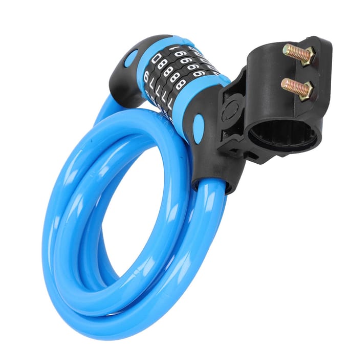 Cadenas à code 5 chiffres pour vélo Cadenas à anneau antivol de sécurité pour vélo(blanc )