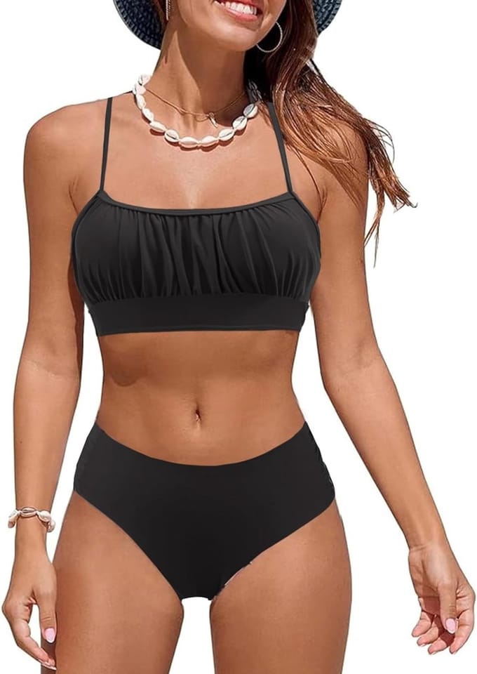 Solidchoice - Dames Bikini Set Hoog Taille met Verstelbare Bandjes