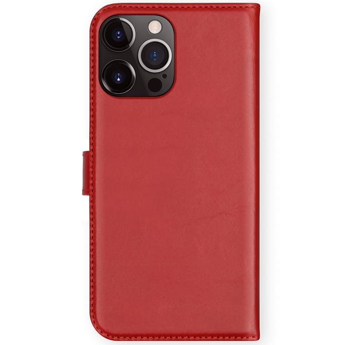 Selencia Hoesje - Geschikt voor Apple iPhone 13 Pro - Echt Lederen Bookcase - Rood