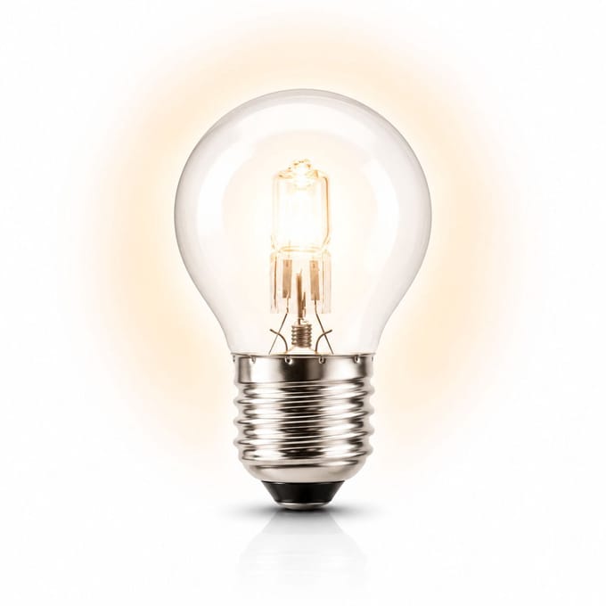 1x Kogel Halogeenlamp E27 - 52W - Warm Wit Licht (2700K) - 820 lm - 2 jaar - Dimbaar