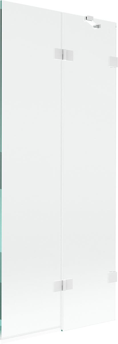 Mexen Lunar badwand 2-delig rechts 80 x 150 , transparant, wit - 897-080-100-20-00-P
