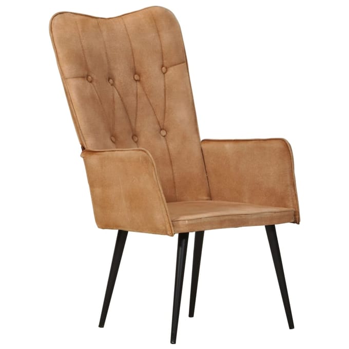 vidaXL - Fauteuil - canvas - bruin