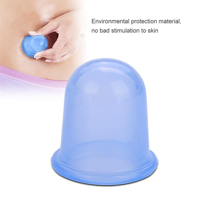 2 stuks set Siliconen Vacuüm Lichaamsmassage Helper Anti Cellulitis Massage Cups Cupping (Blauw) blauw