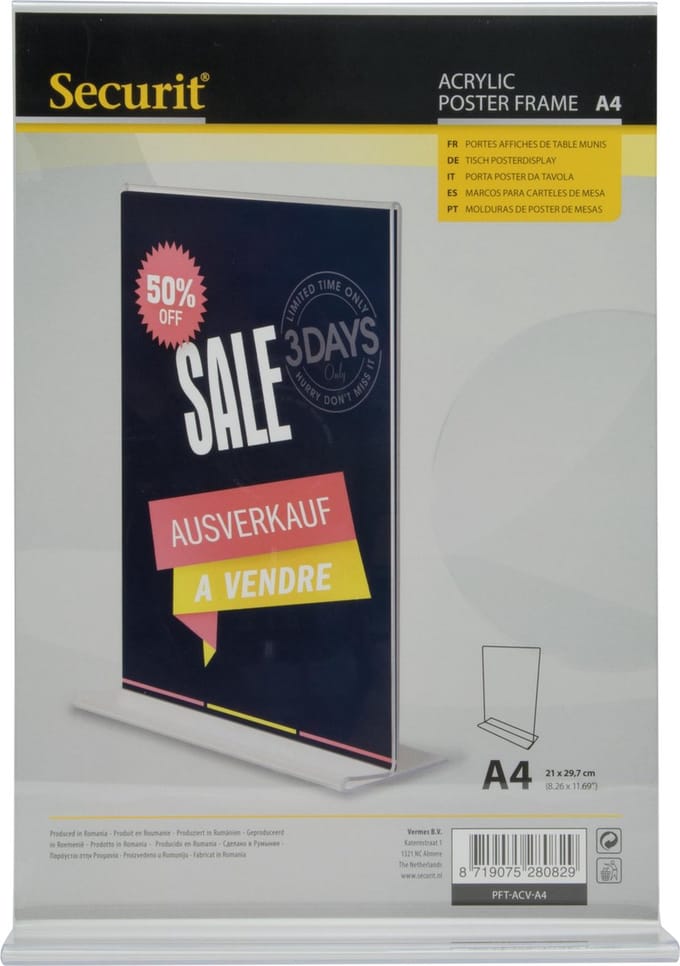 Securit® A4-posterlijst van acryl