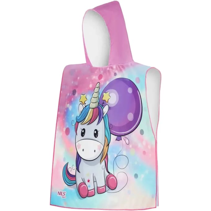 Nils Aqua - Strandponcho voor Kinderen - Hoody - Unicorn - Microvezel