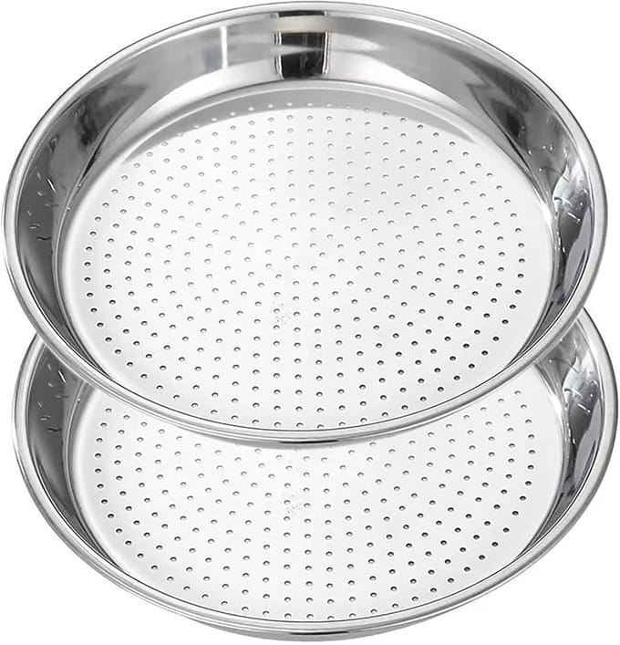 2x RVS Stoomrek Rond 27,5 cm | Stoommatten voor Stomen van Groenten en Vis