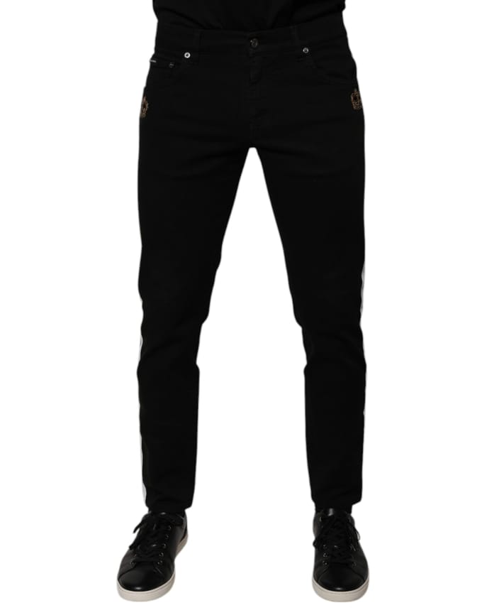 Slimfit Jeans met Kroonpatch Detail