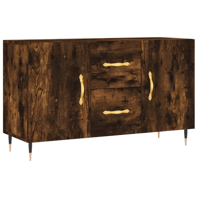vidaXL - Dressoir - 100x36x60 - cm - bewerkt - hout - gerookt - eikenkleurig