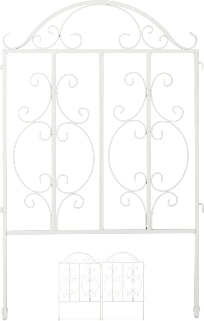 tuinhek - set van 3 - elk 98 x 63,5 cm - metaal - wit