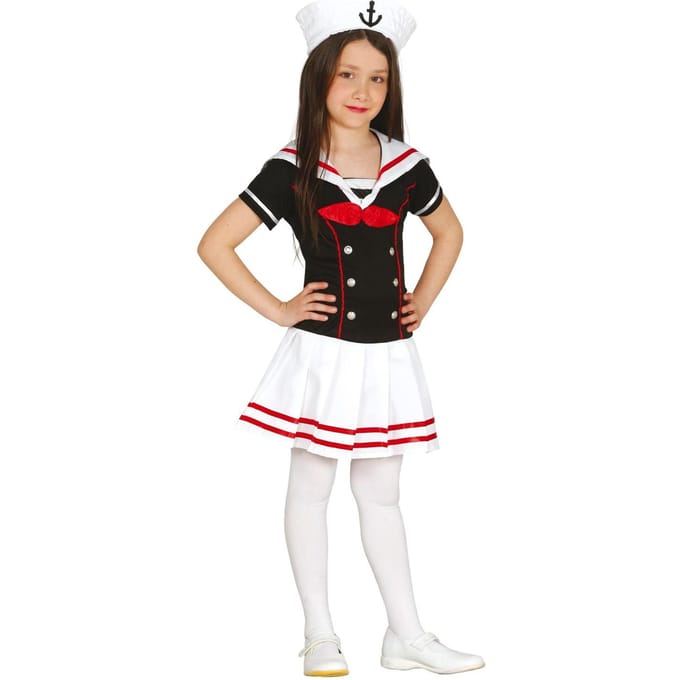 Kostuum Matroos Dame Matroos 5-6 Jaar Bal black