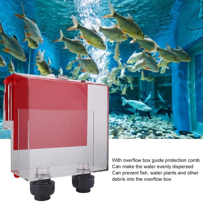 Acryl Rood Aquarium Sifon Vrije Gaten Zonder Elektriciteit Zelfstart Overloopbox Vistentanks red