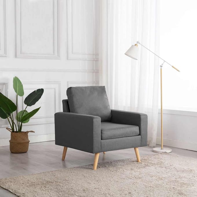 vidaXL - Fauteuil - stof - lichtgrijs