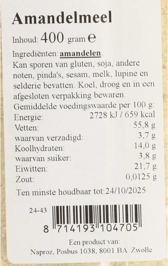 Boerjan Amandelmeel - 400 gr