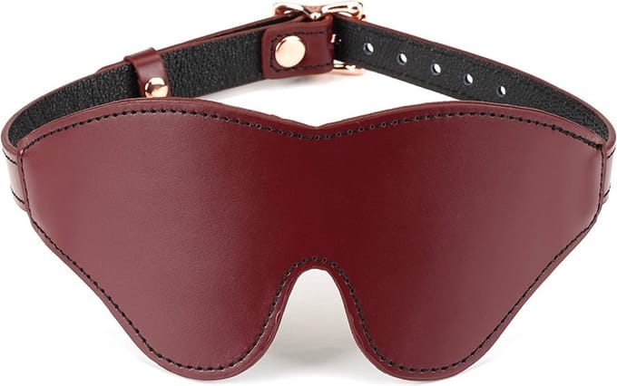 Liebe Seele - Wine Red Luxe En Exclusieve Lederen Blinddoek - wijnrood