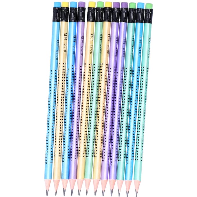 Set de 12 Crayons de Peinture Composition Antidérapant avec Taille-crayon Papeterie Remplacement blue