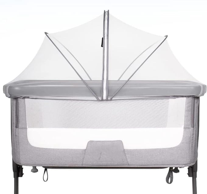 Babybed Hoes - Wieg Net - Insecten Buiten - Ademend Gaas - 55 x 100 x 55 cm - Wit