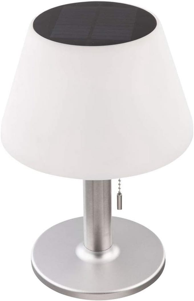 Oplaadbare Solar Buitenlamp RVS en Kunststof IP44 Warm Wit Licht