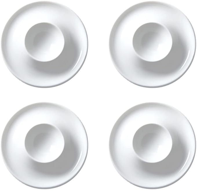 Dailygoods- Eierdopjes Set van 6 - Keramisch - Stapelbaar - Geschikt voor Eieren van Elke Grootte - Elegant Ontwerp - Glad Oppervlak - Eierhouder