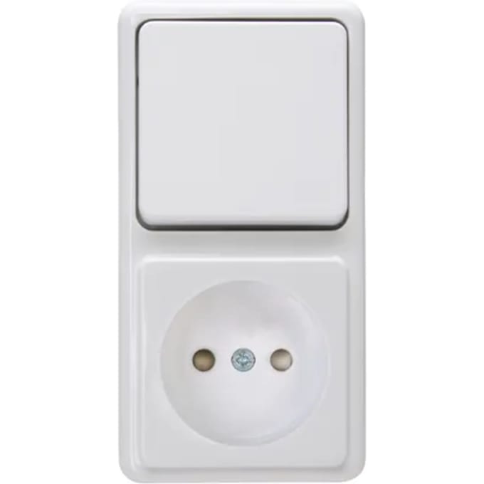 Sencys Combinatie Wisselschakelaar/stopcontact Tuleda Wit