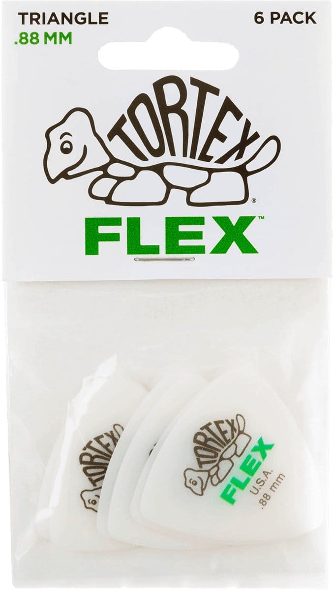 Jim Dunlop Tortex Flex - Plectrums - Triangle - 0,88 mm - Player's Pack 6 Stuks