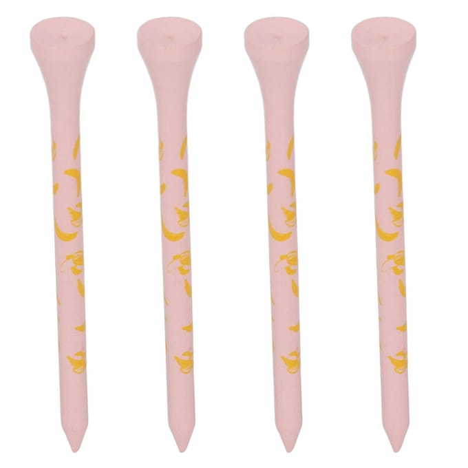30 stuks Bamboe Hout Golf Tees 8cm Bedrukte Schedel Houten Golf Tees Golf Accessoires Roze roze