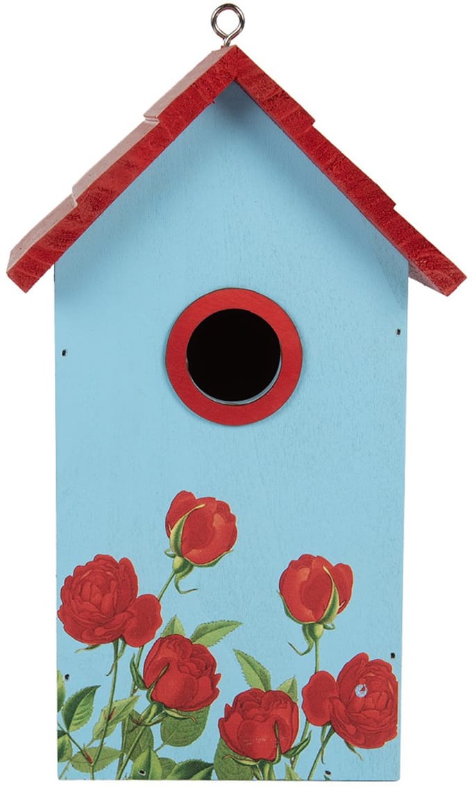 Clayre & Eef Vogelhuis 15x10x22 cm Blauw Hout