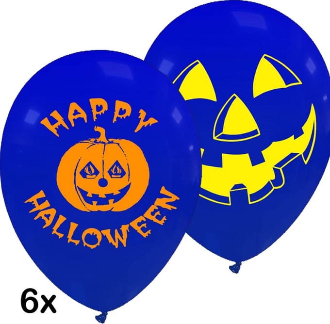 Halloween Neon ballonnen, 6 stuks