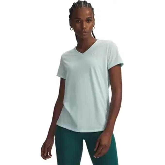 Under Armour Tech SSV- Solid-GRN Dames Sportshirt - Refresh Mint - Wit