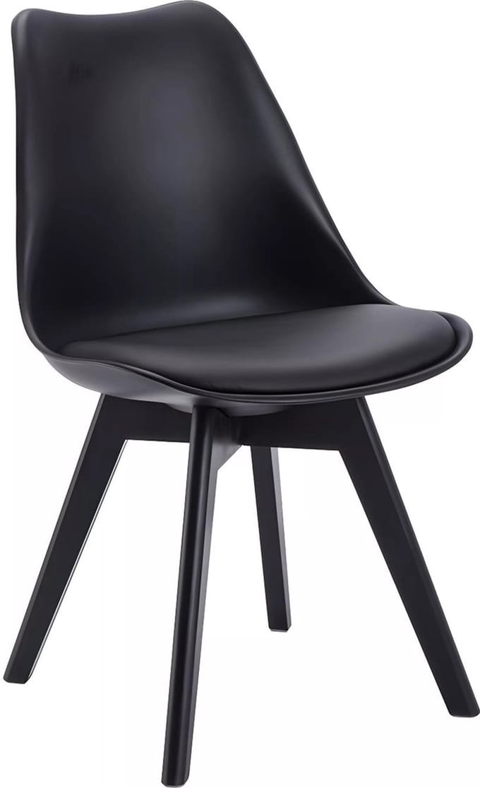 Vente-unique Set van 2 stoelen JODY - Polypropyleen en beukenhout - Zwart