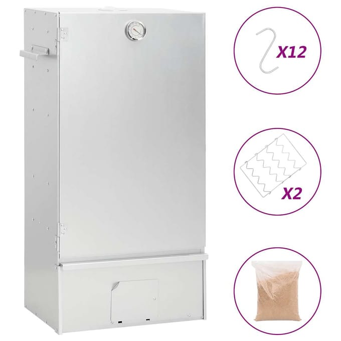 vidaXL - BBQ-rookoven - met - houtsnippers - 44,5x29x83 - cm - staal