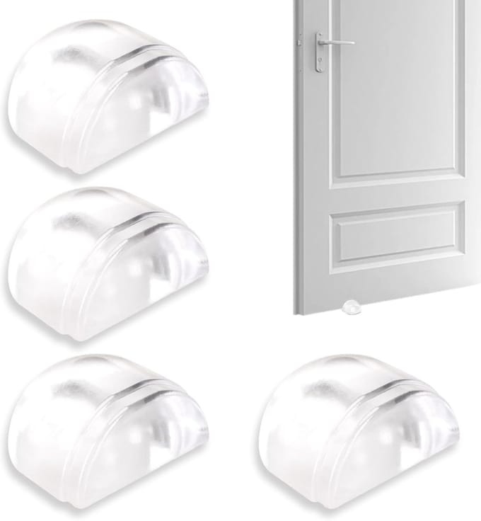 SolidKeus - Set van 4 Transparante Vloerstoppers, Zelfklevend