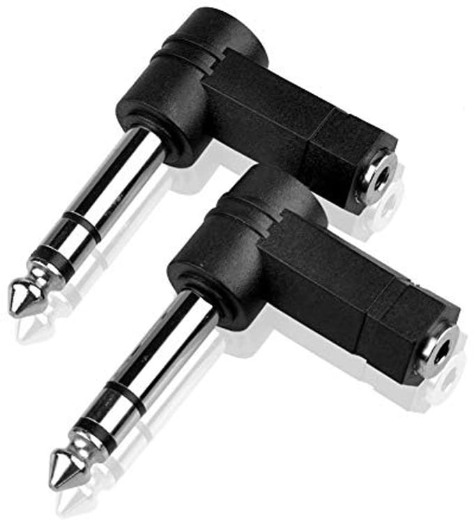 Audio-adapter 3,5 mm naar 6,35 mm - 90 graden hoek set van 2