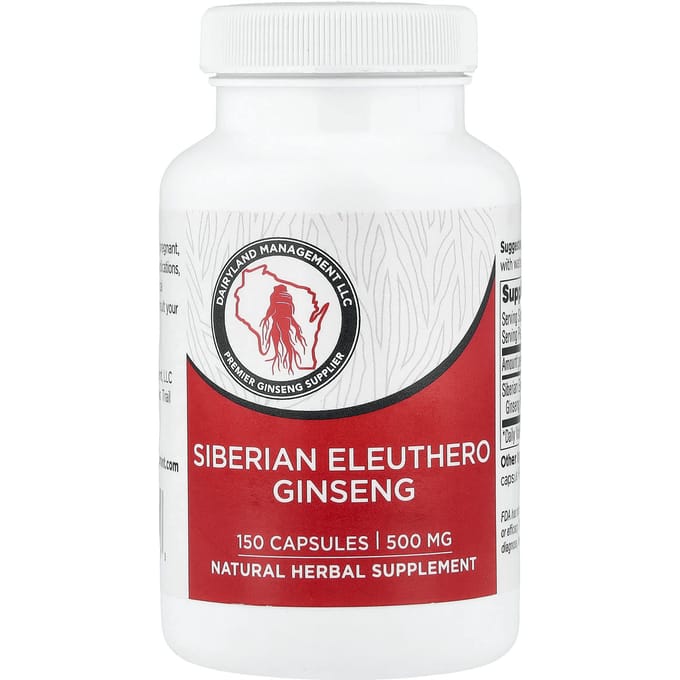 Dairyland Ginseng, Siberische Eleutherococcus chinensis, 500mg, 150 Capsules