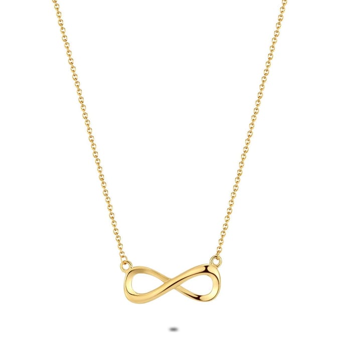 Twice As Nice Halsketting in goudkleurig edelstaal, infinity 45cm