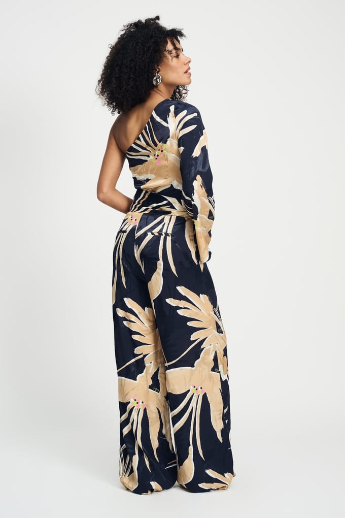 POM Amsterdam Jumpsuit - One Shoulder Artisan Sand Size: 36 | Jumpsuits Outlet | Dames | Blauw