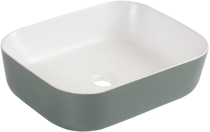 Differnz Waskom Zena - Keramiek - Rechthoek - Grijs/wit - 48x37,5x12,5cm