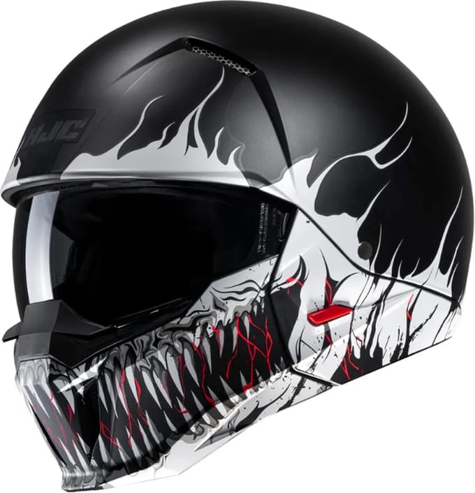 Hjc I20 Scraw Zwart Wit Mc5Sf Open Face Helmet - Helm
